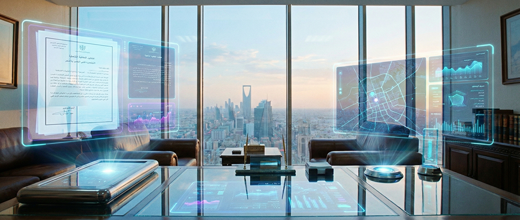 Modern law office environment representing Waddah AI